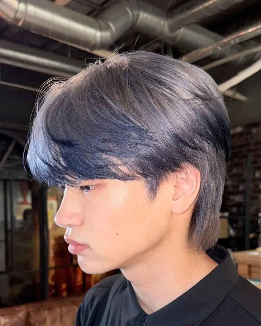 ショート カラー メンズ ブリ—チ🌈カラ— 🌀パ—マ🌿ちえのヘアスタイル