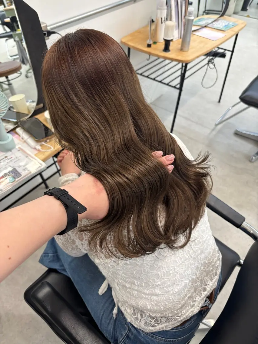 ロング カラー ヘアカラー 🎀【透明感カラー 縮毛矯正】さえ🎀のヘアスタイル
