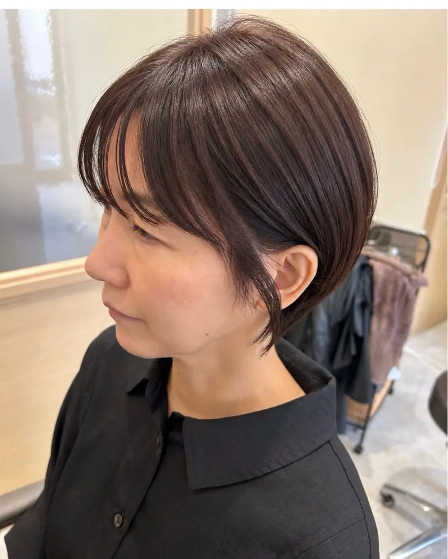 ショート カラー 髪質改善 ヘアカラー 久木原 ゆりのヘアスタイル