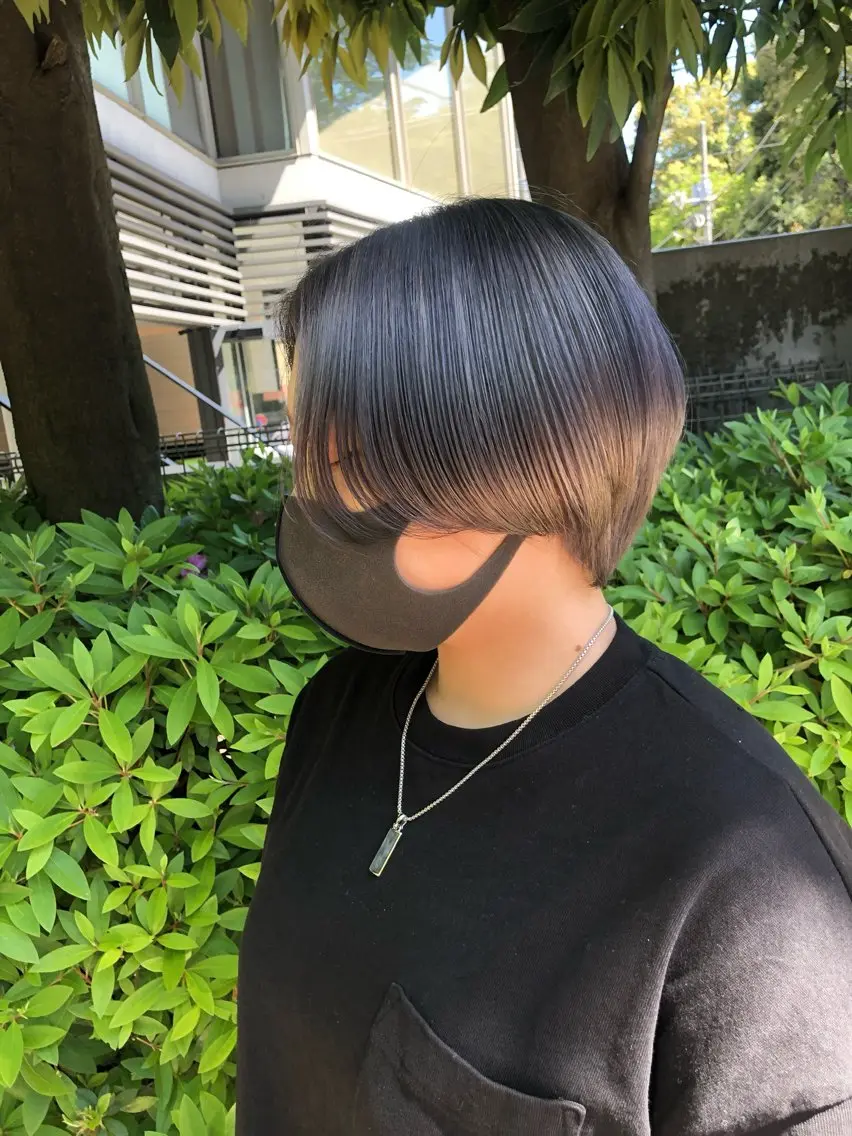 ショート カラー 銀座/ハイトーン/ hayaka 🖤のヘアスタイル