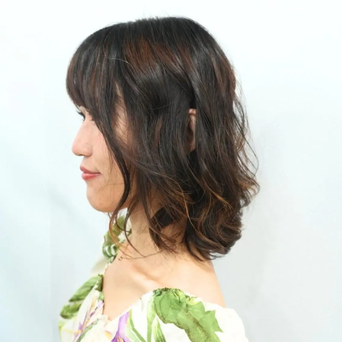 ミディアム カラー パーマ ブラウンカラー ダークブラウン ボブ レイヤーカット サイドバング トリートメント ヘッドスパ ❇️安達 優心❇️ レイヤー/艶髪特化のヘアスタイル