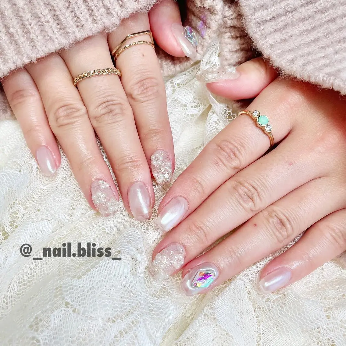 ネイル オーロラネイル ハンドネイル NAIL BLISSのネイルデザイン