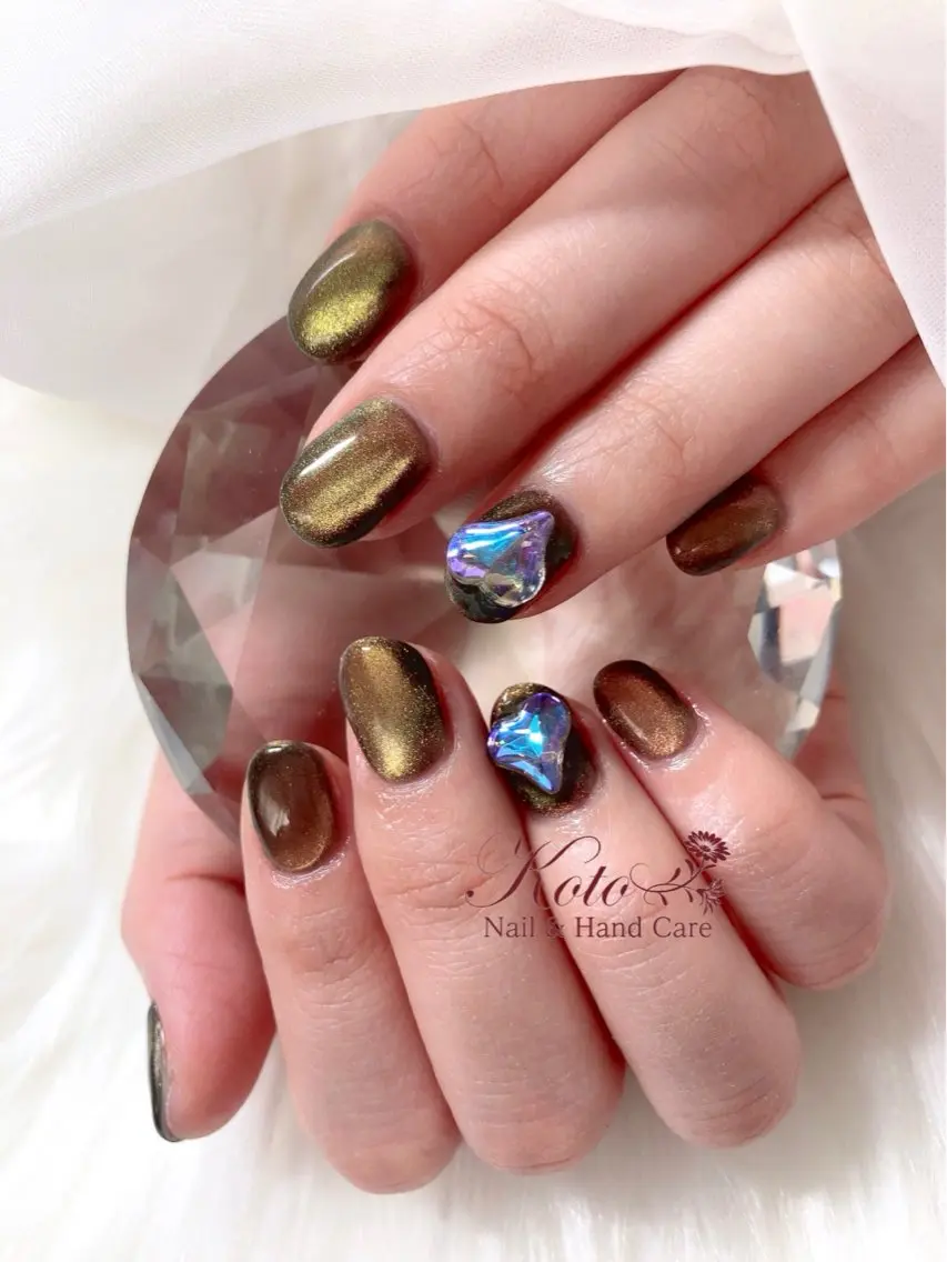ネイル 長さ出し ジェルネイル マグネットネイル 持ち込み ニュアンスネイル ハンドネイル Nail Salon KOTOのネイルデザイン