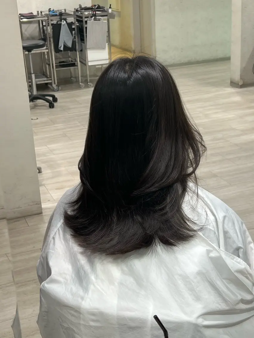 ロング くびれヘア 韓国風ヘア レイヤーカット ロング メンズ/レイヤーショ ート/似合わせ特化のヘアスタイル