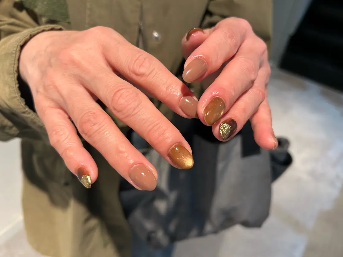 ネイル べっ甲ネイル ハンドネイル sol nailのネイルデザイン