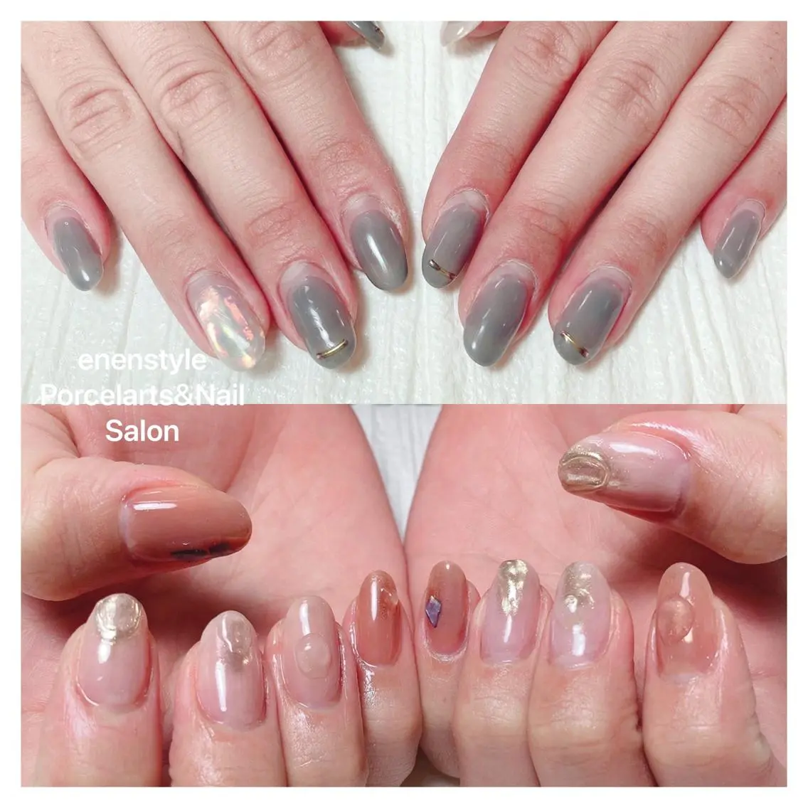ミディアム ネイル ハンドネイル 🐾enen style 🐾のネイルデザイン