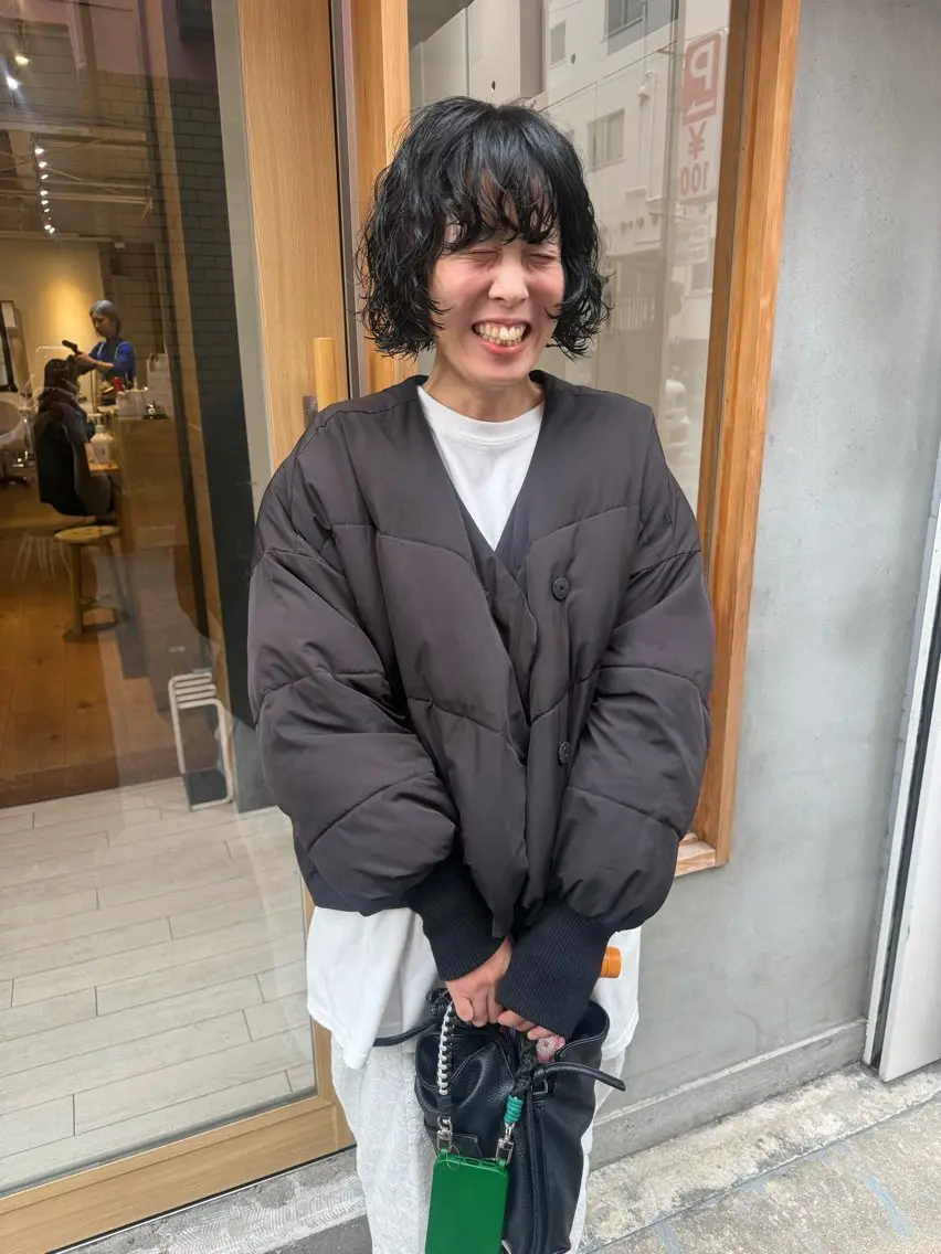 ミディアム パーマ 髙橋奈緒子 ⭐︎newi京橋のヘアスタイル