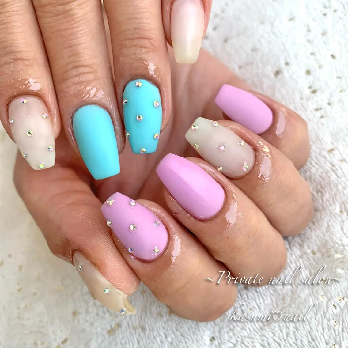 ネイル アートネイル ラメ(グリッター) マグネットネイル ミラーネイル 持ち込み KASUMI♡ Nailのネイルデザイン