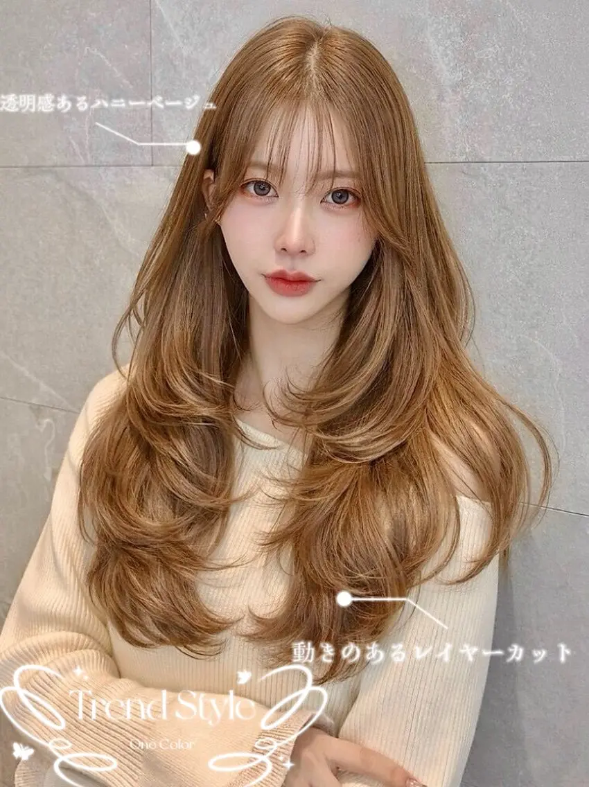ロング カラー ベージュカラー ヘアカラー トリートメント 🍑ももか🍑透明感 カラー/赤羽🦋のヘアスタイル