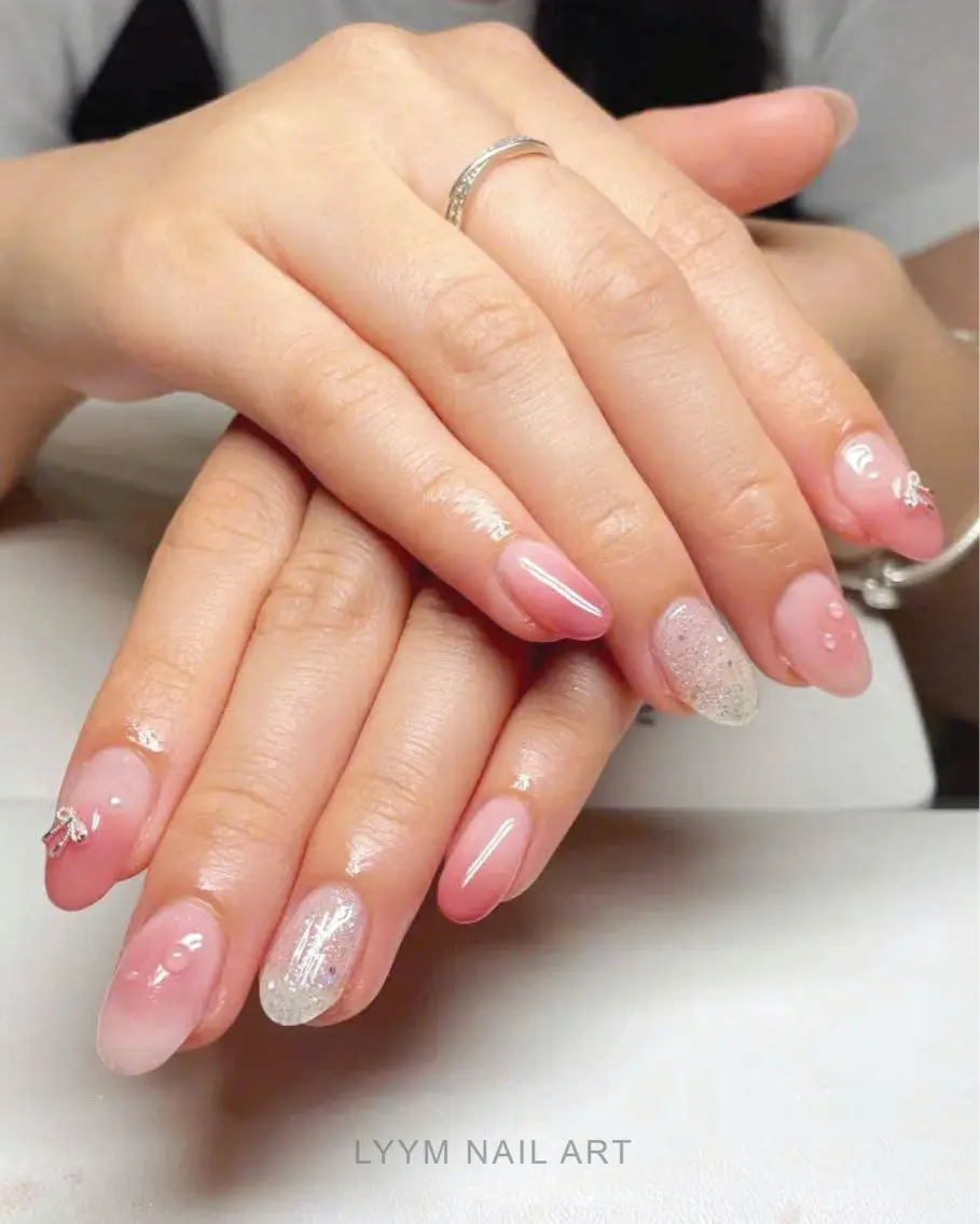 ネイル 韓国ネイル オフィスネイル ピンク ハンドネイル LYYM Salonのネイルデザイン