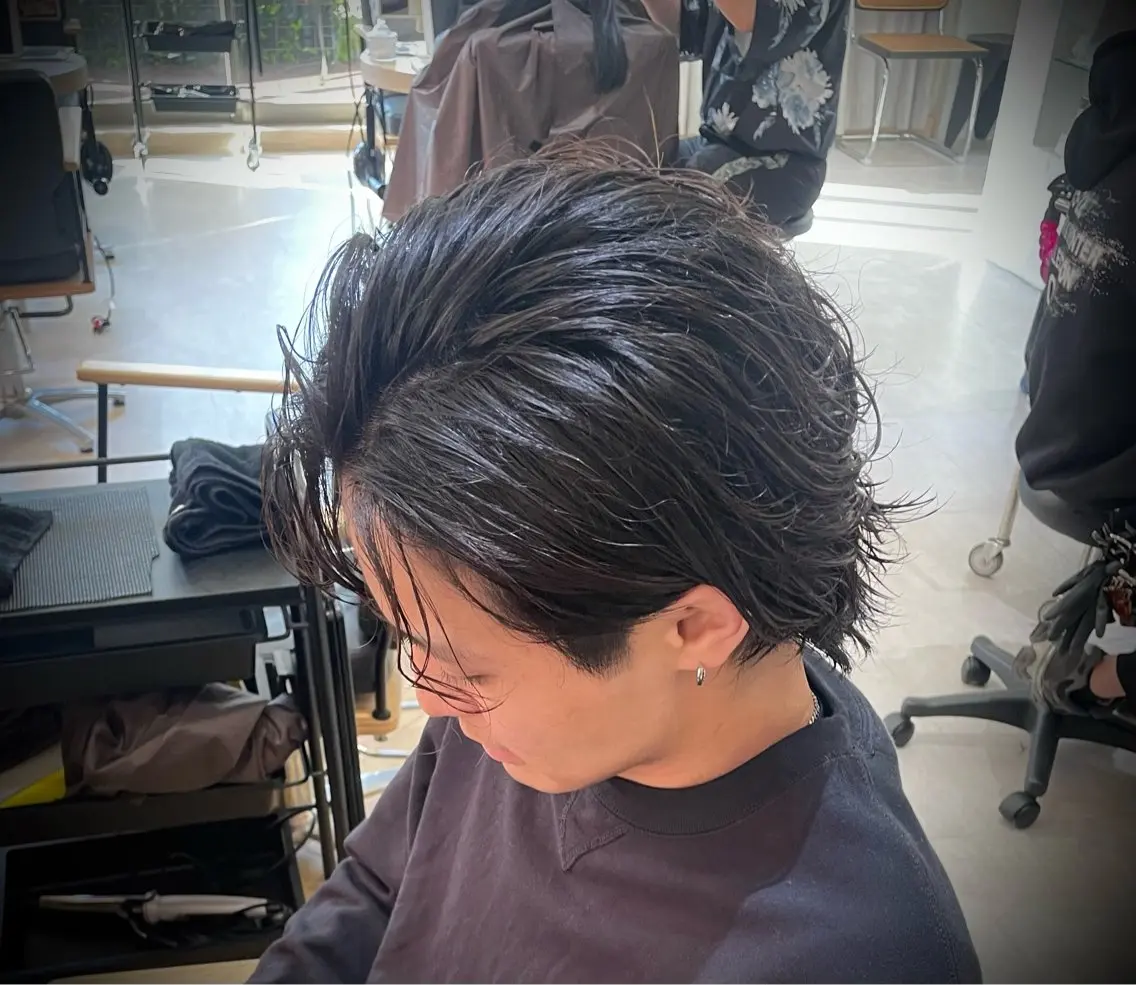 ショート メンズ ハッシュカット🖤✨ 顔周り/韓国ヘアのヘアスタイル