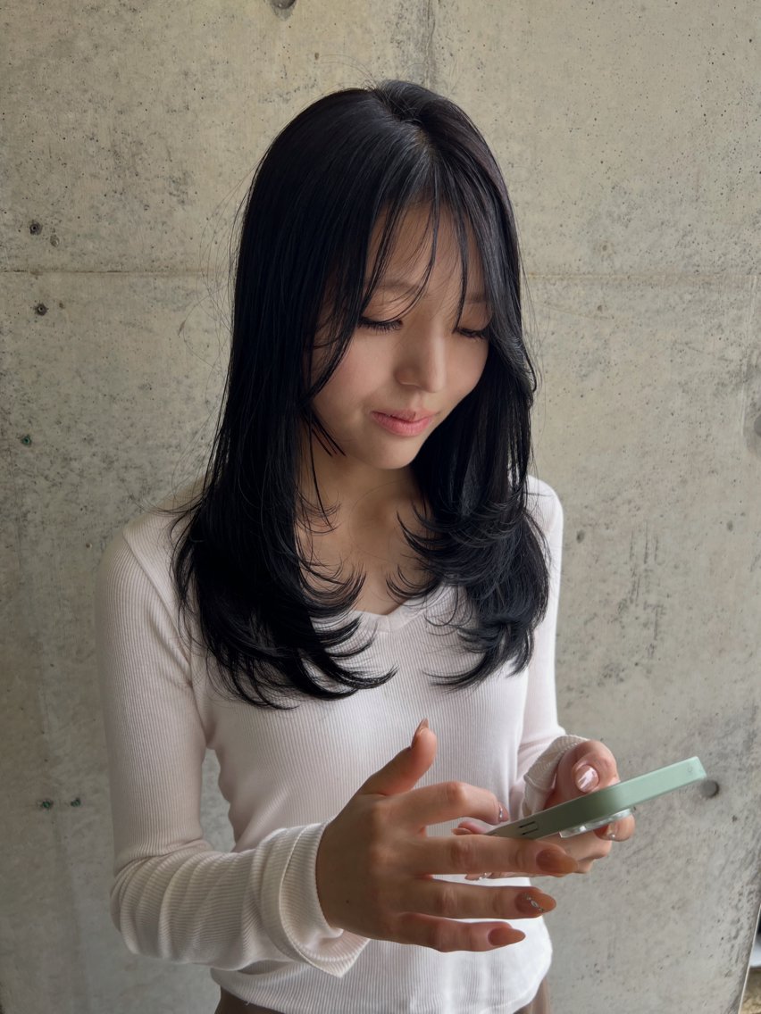 ロング カラー カット ヘアカラー トリートメント 只野 真衣のヘアスタイル