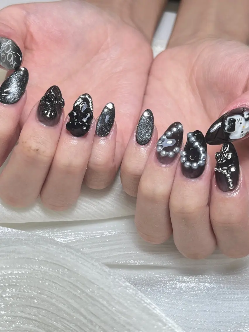 ネイル candy nail 韓国風ワンホンネイルのネイルデザイン