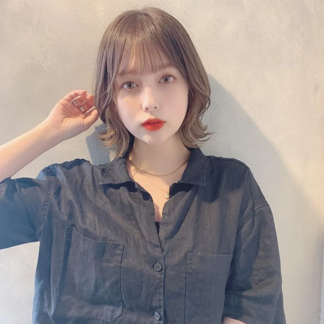 ミディアム カラー インナーカラー ボブ ✨️美髪矯正×似合わ せ艶カラー✨藤田透のヘアスタイル