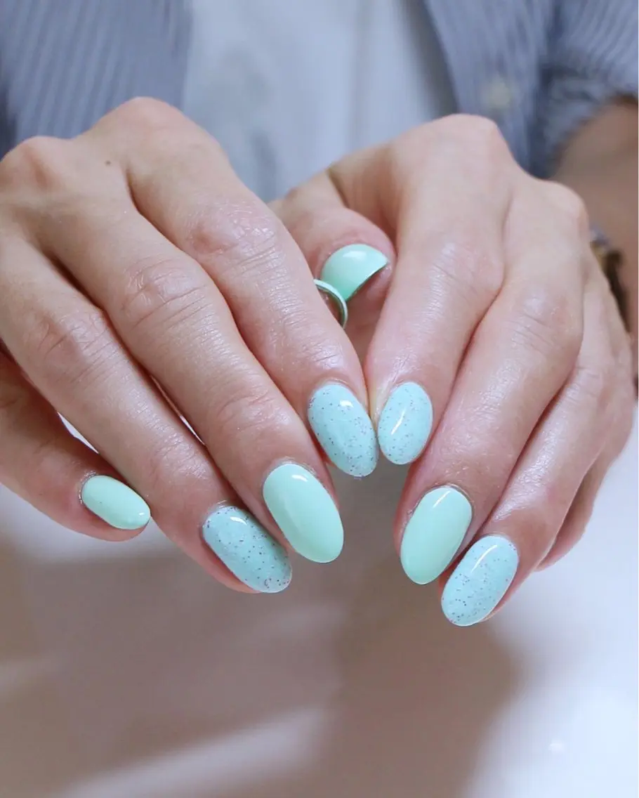 ネイル 水色 ワンカラーネイル ハンドネイル Baku Nailsのネイルデザイン