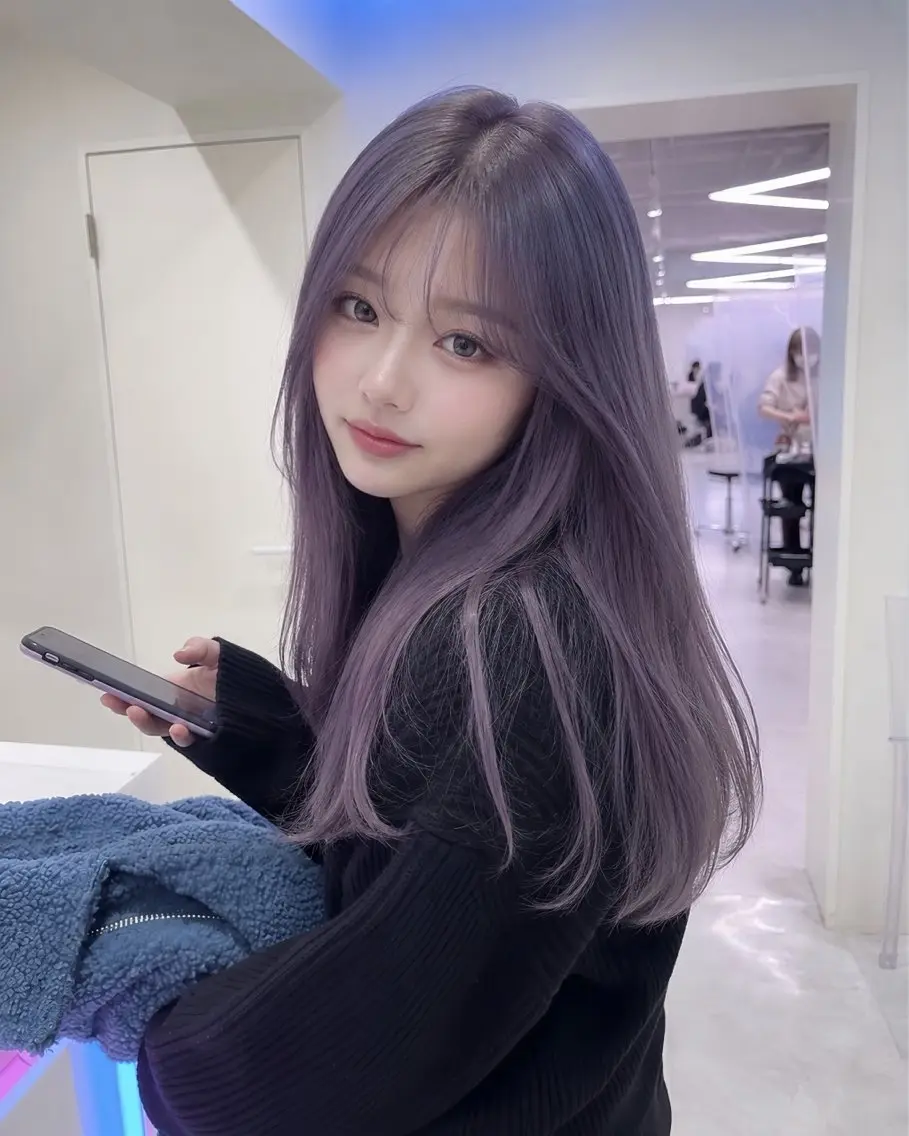セミロング カラー ヘアアレンジ ヘアカラー トリートメント ヘアセット 🫧モテる💗ダメー ジレスハイトーン🫧のヘアスタイル