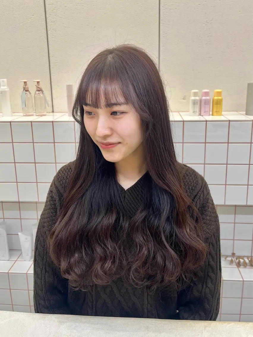 ロング カラー ヘアカラー トリートメント 🌼花屋併設🌼 木下奈々望のヘアスタイル