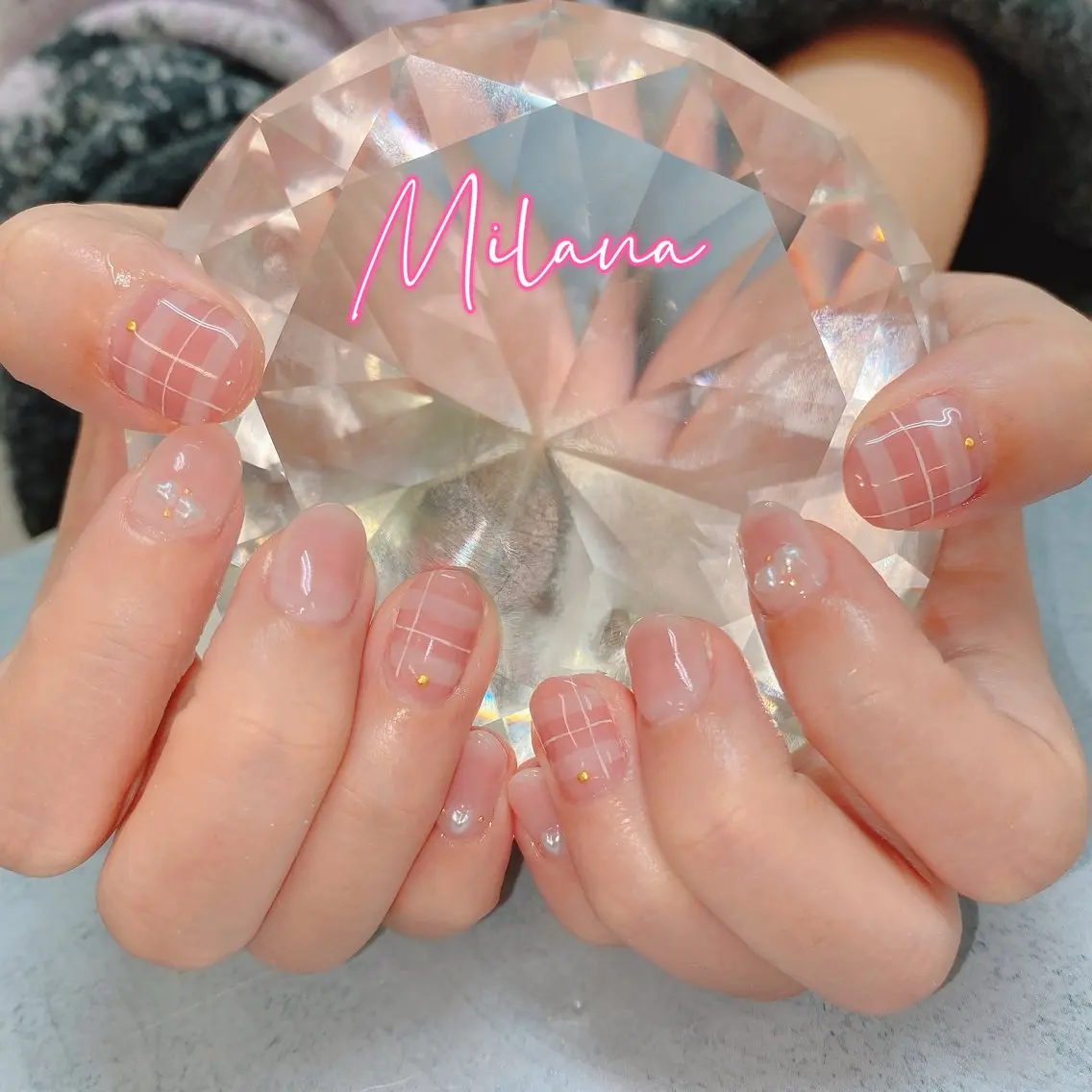 ネイル ピンク ハンドネイル Milana （研修生メニュー）のネイルデザイン