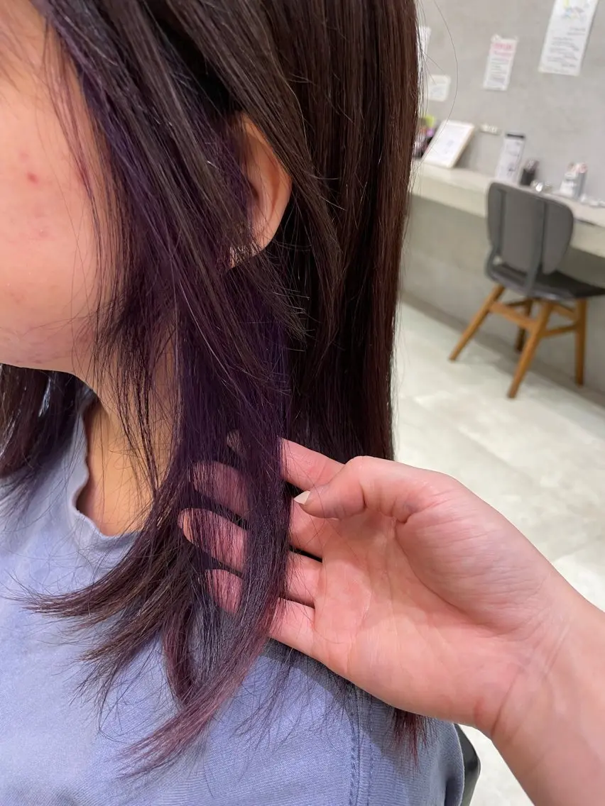ミディアム カラー イヤリングカラー カット ヘアカラー トリートメント 神野 れなのヘアスタイル