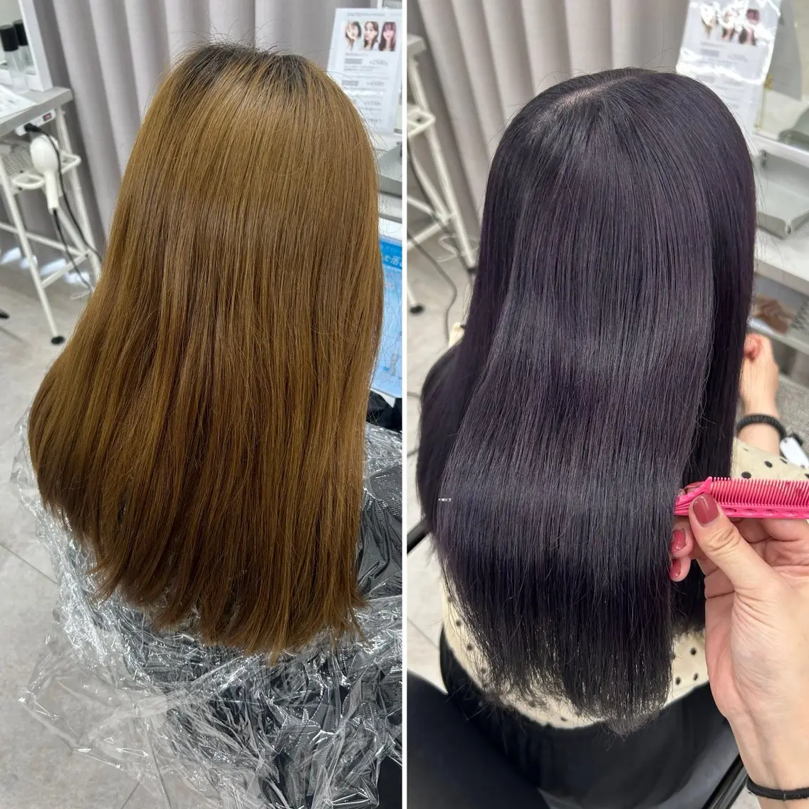 カラー ブリーチ ラベンダーカラー 髪質改善/縮毛矯正 🫧RISA🎀のヘアスタイル
