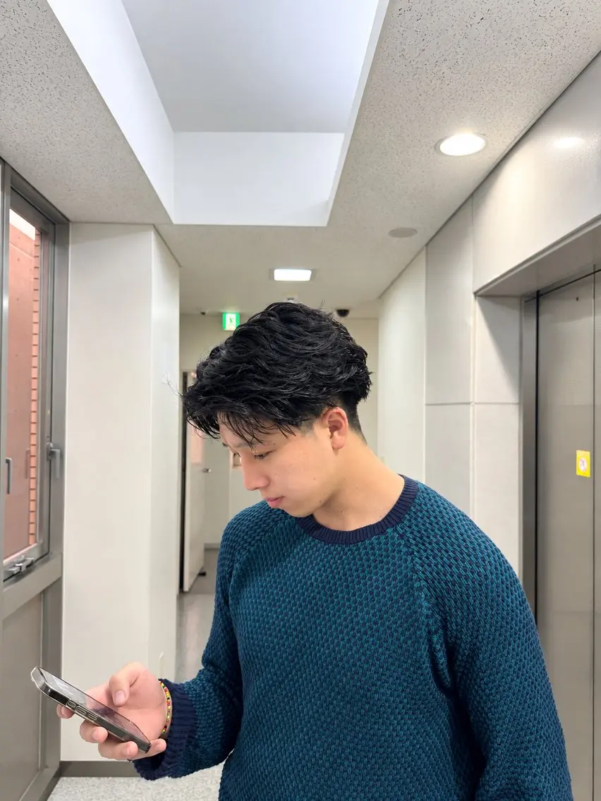 パーマ メンズ メンズパーマ 波巻きパーマ 縮毛矯正 カット パーマ カナモリ メンズカット/パーマのヘアスタイル