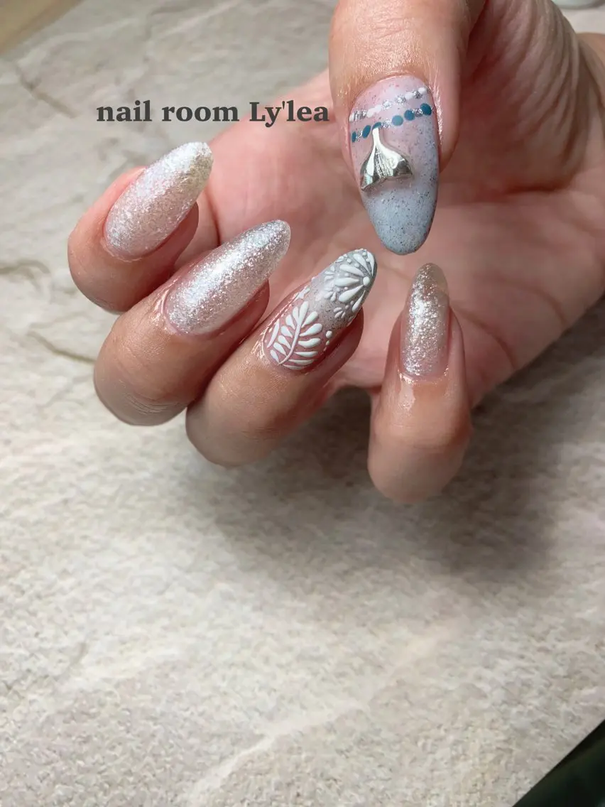ネイル アートネイル 夏ネイル ハンドネイル nail room Ly'leaのネイルデザイン
