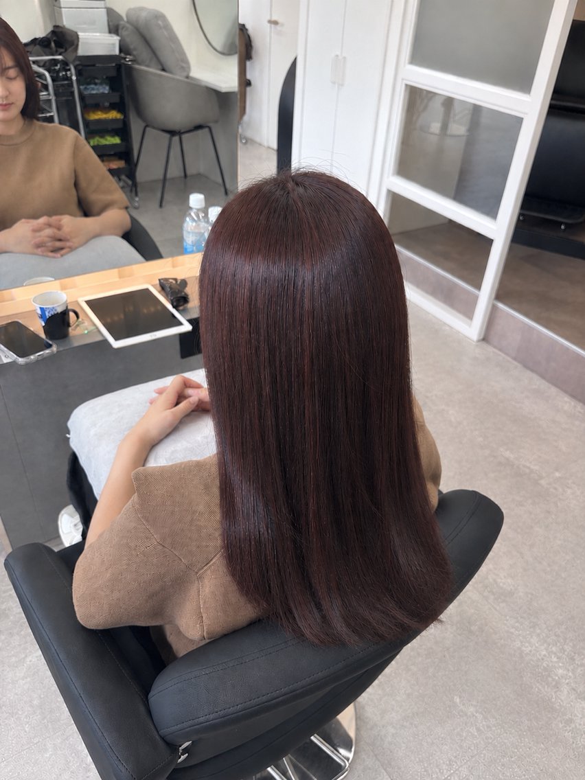 ロング ヘアカラー 🍒透明感カラー/ 縮毛/AIRI🍒のヘアスタイル