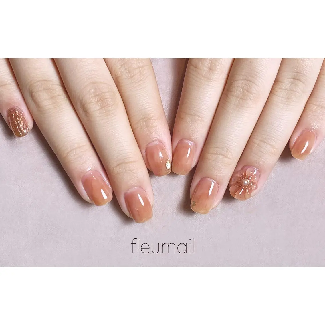 ネイル フラワーネイル ジェルネイル 卒業式 パラジェル ぷっくりネイル ハンドネイル fleurnail miuraのネイルデザイン