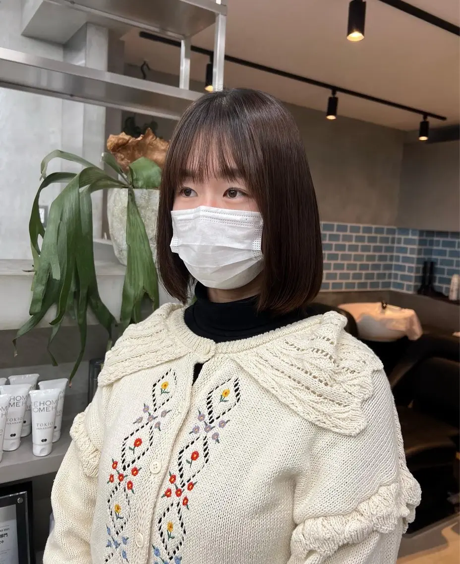ショート 縮毛矯正 韓国ヘア 🎀華澄のヘアスタイル