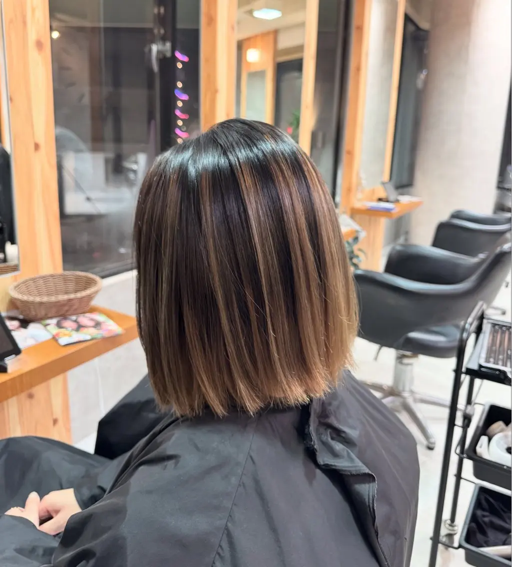 セミロング カラー ヘアアレンジ 佐々木 まゆかのヘアスタイル