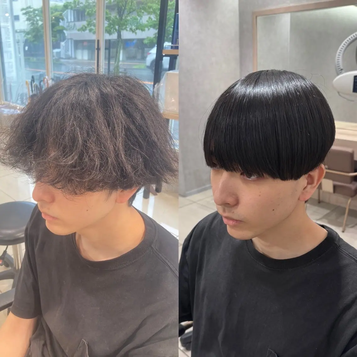 ミディアム パーマ メンズ カット 縮毛矯正 メンズ比率 90%/林慶太のヘアスタイル