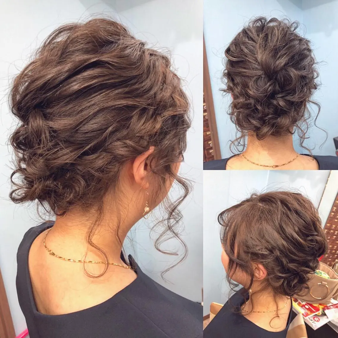 ミディアム ヘアアレンジ 結婚式・ブライダル ヘアセット 角田 安のヘアスタイル