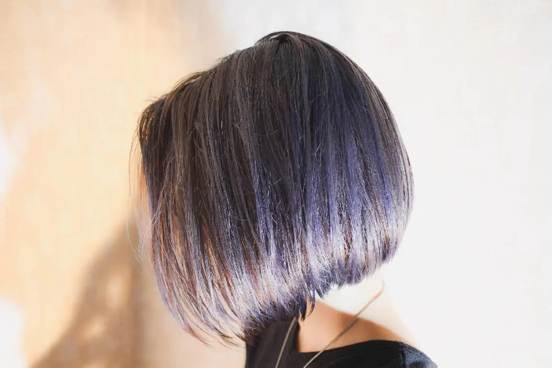 ショート カラー バレイヤージュ パープルカラー ボブ レイヤーカット カット ヘアカラー トリートメント ASANO   SHOUMAのヘアスタイル