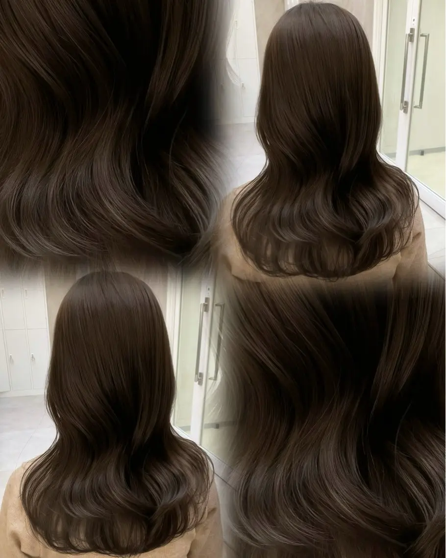 セミロング カラー ヘアアレンジ ベージュカラー ブリーチ ブラウンカラー ショコラブラウン 透明感カラー カット ヘアカラー トリートメント ヘアセット 赤み消し🫧韓国ヘア 🫧藤岡誠也のヘアスタイル