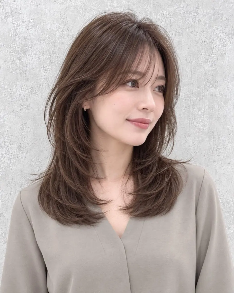 ミディアム 臼井 美羽のヘアスタイル
