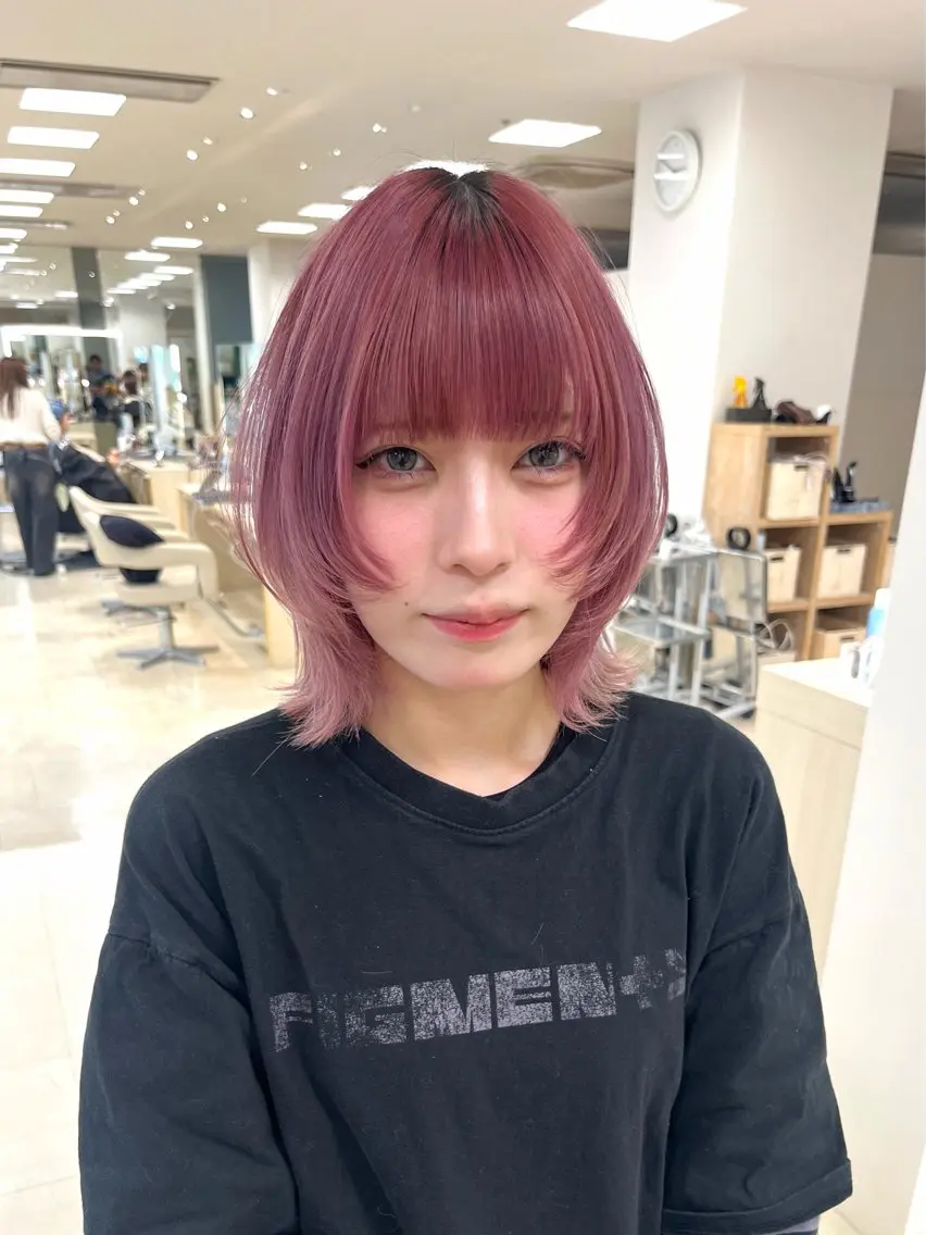 ミディアム カラー 暖色/ブリーチカラー 🎀 M i k uのヘアスタイル