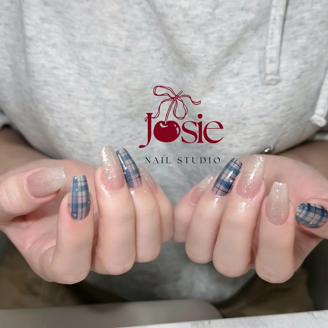 ネイル ブラウン 長さ出し キラキラネイル 韓国ネイル ロングネイル ハンドネイル JOSIE nail studioのネイルデザイン