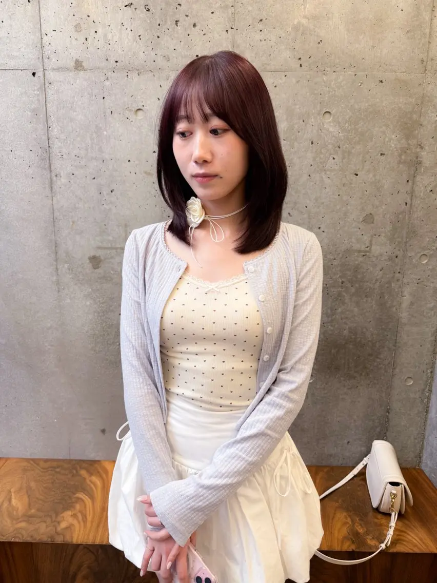 ミディアム カラー パーマ ヘアアレンジ 💖美髪矯正💖 辻未侑のヘアスタイル