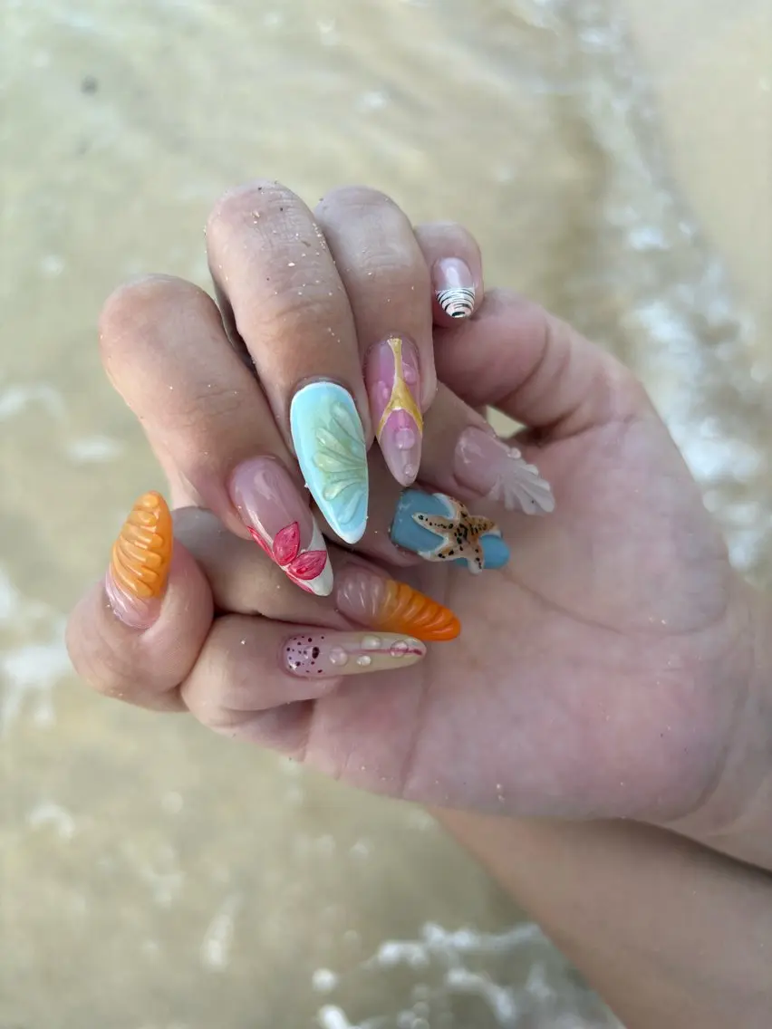 ネイル ハンドネイル 手描き🌸ニュアンス monny nailのネイルデザイン