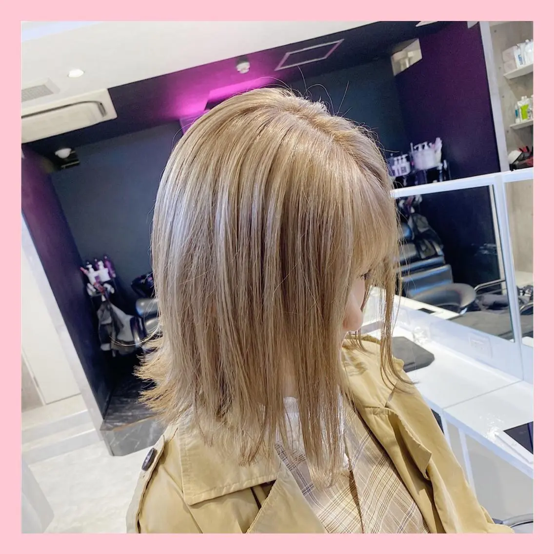 ミディアム レイヤーカット 🤍ムラ修正ブリーチ 🤍原宿/YUUのヘアスタイル
