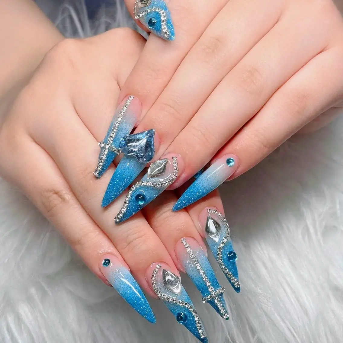 ネイル フットネイル フレンチネイル グラデーション 韓国ネイル ロングネイル ハンドネイル Hani Nail Salonのネイルデザイン