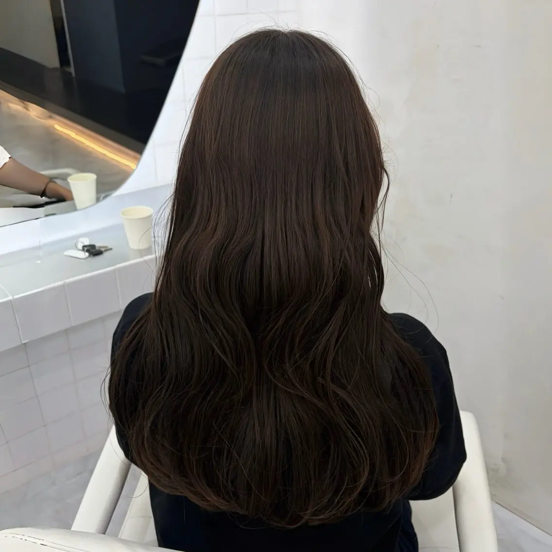 セミロング カラー アッシュ ベージュカラー ブリーチ ケアブリーチ ダブルカラー 透明感カラー/韓国 🩶ゆきのヘアスタイル