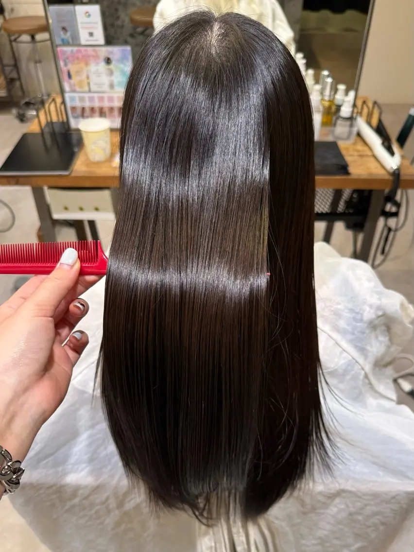 ロング 縮毛矯正 MASHU凜花 【大阪 梅田】のヘアスタイル
