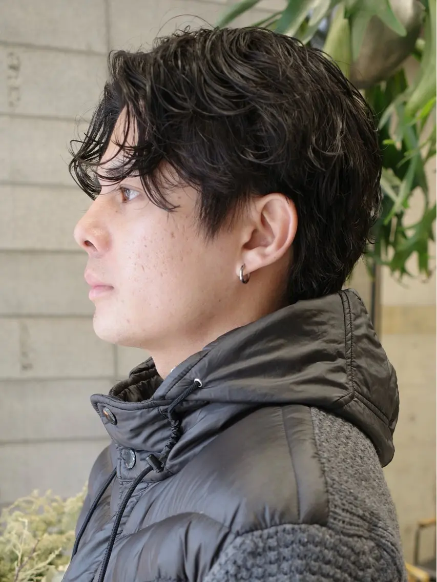 ショート パーマ メンズ カット パーマ 西宮北口パーマ特化 鮫島竜海のヘアスタイル