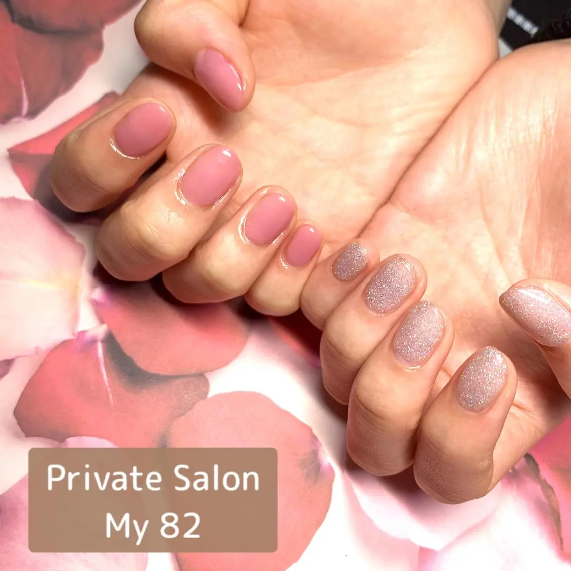 ネイル キラキラネイル ラメ(グリッター) ワンカラーネイル ピンク Private Sa lon  MARLOのネイルデザイン