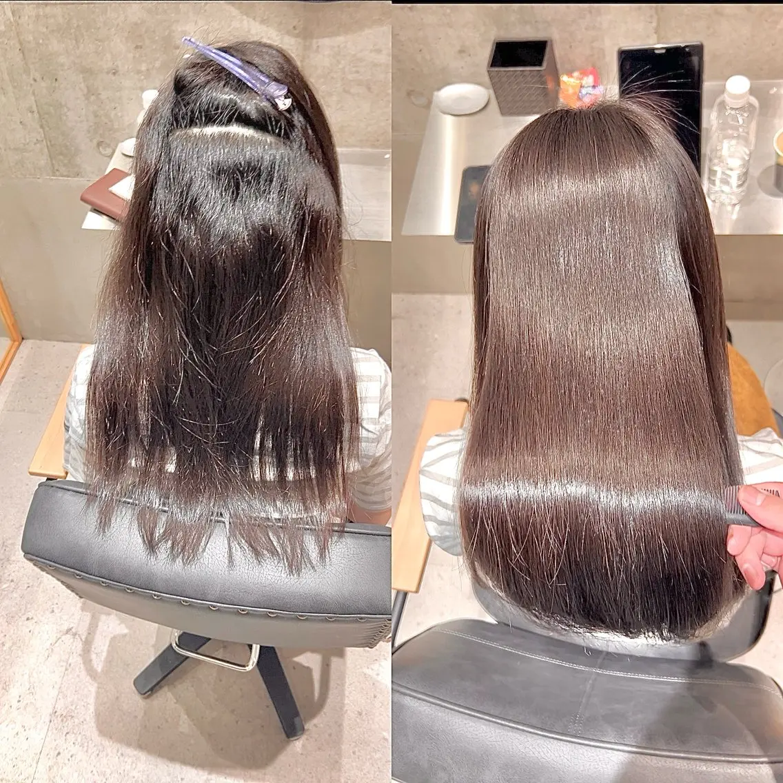ロング パーマ カット 縮毛矯正 トリートメント 乾かすだけでまとまる 髪質改善✨のヘアスタイル