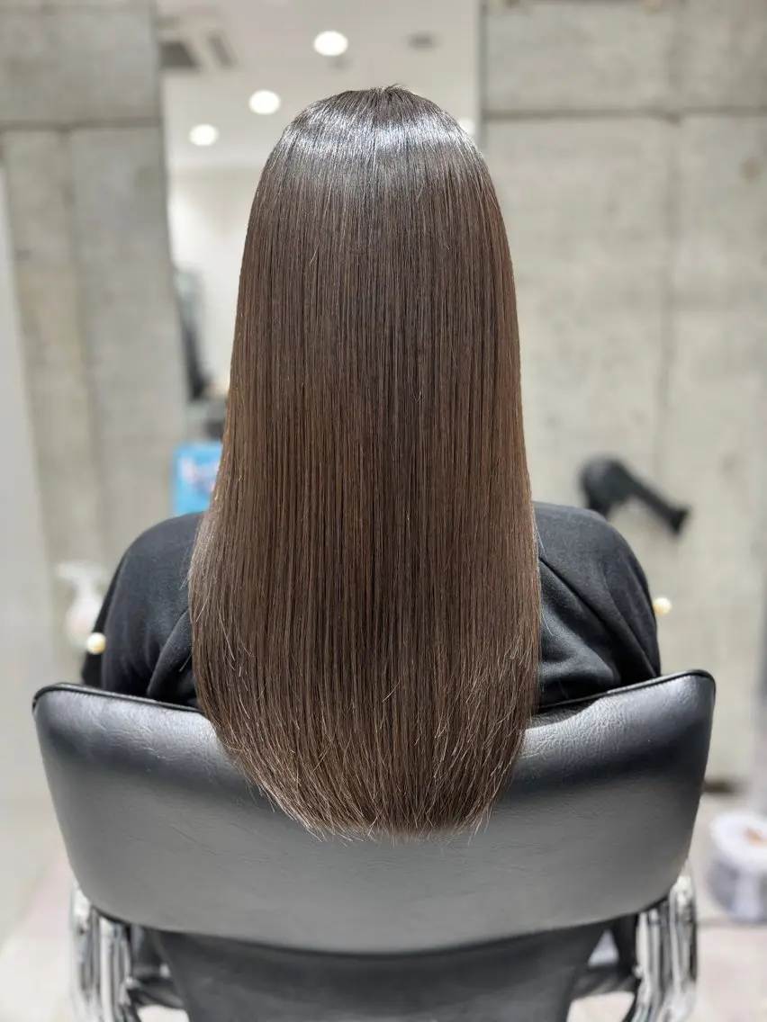 ロング カラー 髪質改善 縮毛矯正 トリートメント ドライ カット✂️髪質改善のヘアスタイル