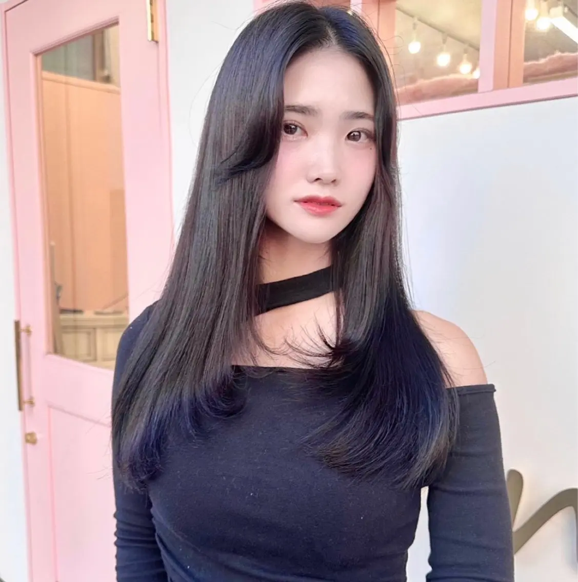 セミロング レイヤーカット カット ヘアカラー トリートメント ヘッドスパ ヘアセット トレンドHair🖤 keita🇰🇷のヘアスタイル