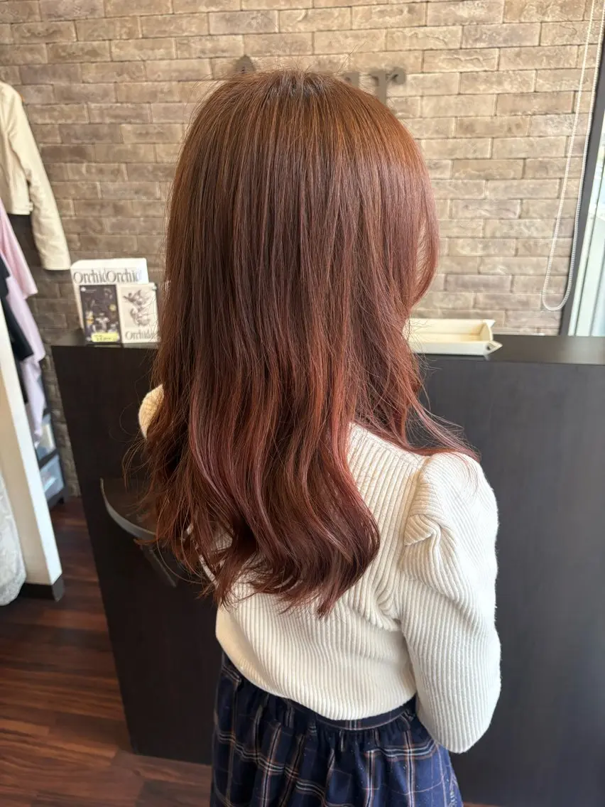 セミロング ピンクブラウン Azur ✽.riko✽.のヘアスタイル