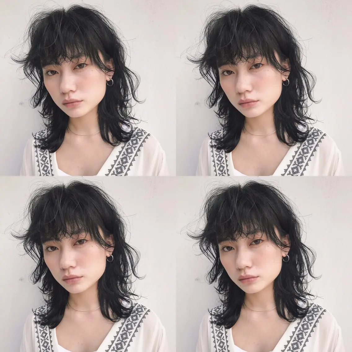 ミディアム パーマ ヘアアレンジ ミディアムパーマ 松田 亮葉のヘアスタイル